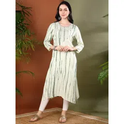 Maaesa Green Cotton Tie - Dye Kurta-picture-19