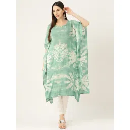 maaesa Green Printed A Line Kaftan-picture-38
