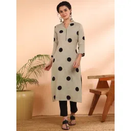 Maaesa Grey Cotton Polka Dot Kurta-picture-17
