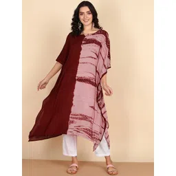 Maaesa Printed Flared Sleeves Crepe Kaftan Kurta-picture-36