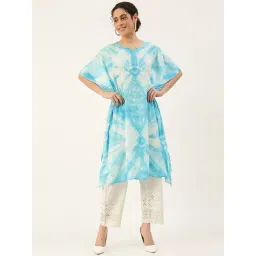 maaesa Sky Blue Tie & Dye A Line Kaftan-picture-39