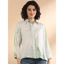 Maaesa White Rayon Tie - Dye Shirt-picture-28
