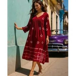maaesa Women Printed Fit & Flare Dress-picture-13