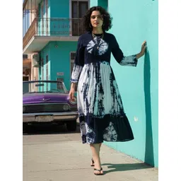 Maaesa Women Tie and Dye Dyed Fit & Flare Dress-picture-20