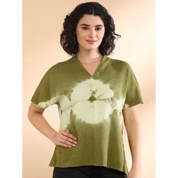 Maaesa Women Tie-Dye Rayon Brown Top-picture-34