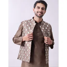 MAAHI FABS Embroidered Mandarin Collar Nehru Jacket-picture-23