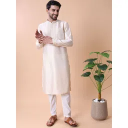 MAAHI FABS Embroidered Mandarin Collar Pure Cotton Kurta With Pyjamas-picture-30