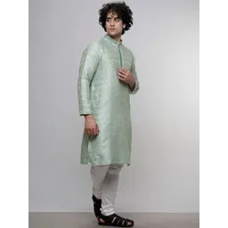 MAAHI FABS Ethnic Motif Woven Design Mandarin Collar Thread Work Straight Kurta-picture-16