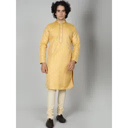 MAAHI FABS Ethnic Motifs Woven Design Jacquard Straight Kurta-picture-28