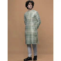 MAAHI FABS Ethnic Motifs Woven Design Thread Work Mandarin Collar Straight Kurta-picture-22