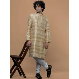 MAAHI FABS Ethnic Motifs Woven Design Zari Straight Kurta-picture-31