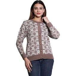 maanav collection Women’s Wool Printed Cardigan | Knitted Winter Sweater with Button Front | Warm Full Sleeve Casual Knitwear for Everyday & Office-picture-45