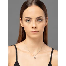 Maasha Artificial Stones Studded Oval Shaped Pendant With Chain-picture-17