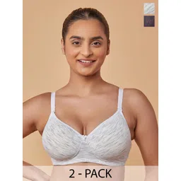 Maashie Pack of 2 Soft Padded Convertible Straps Non Wired Tshirt Bra-picture-21