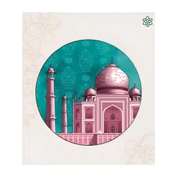 MAATIR DESIGNS Pink & Teal Blue Printed Round Shaped Wooden Wall Decor Plates-picture-33