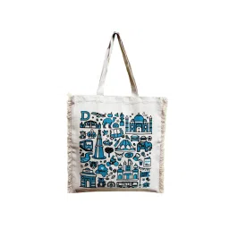Maatir Delhi Collage Canvas Tote Bag for Women-picture-17