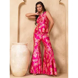 MABISH by Sonal Jain Floral Printed Sleeveless Top With Kalidar Trouser Co-Ords-picture-36