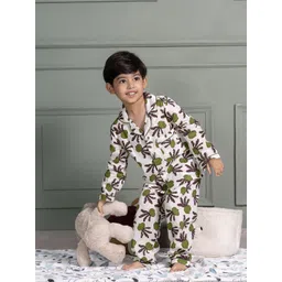 MABISH by Sonal Jain Kids Floral Printed Pure Cotton Nightsuit Pyajamas and Shirt-picture-28
