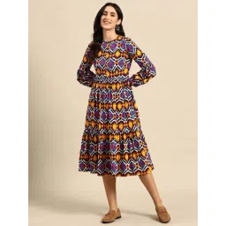 mabish by sonal jain Mabish Multicolored Printed A-Line Dress-picture-36
