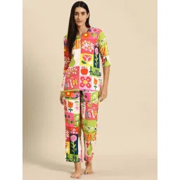 mabish by sonal jain Mabish Multicolored Printed Top Pant Set-picture-19