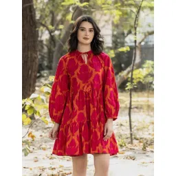 Mabish By Sonal Jain Multicolor Cotton Regular Fit Printed Dress-image-31