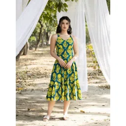 Mabish By Sonal Jain Multicolor Cotton Regular Fit Printed Dress-image-35