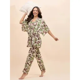 Mabish By Sonal Jain Multicolored Cotton Printed Kaftan Pant Set-picture-41