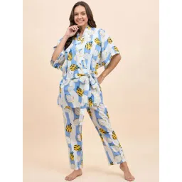 Mabish By Sonal Jain Multicolored Cotton Printed Kaftan Pant Set-picture-13