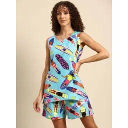 Mabish By Sonal Jain Multicolored Printed Top Short Set-image-16