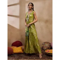 Mabish By Sonal Jain Olive Jacquard Jumpsuits-picture-11