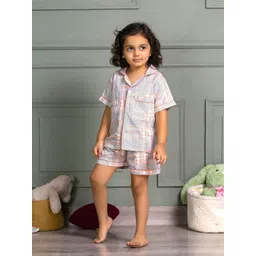 MABISH by Sonal Jain Unisex Kids Checked Night suit-picture-10