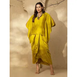 MABISH by Sonal Jain V-Neck Kaftan Top With Dhoti Skirt Co-Ords-image-24
