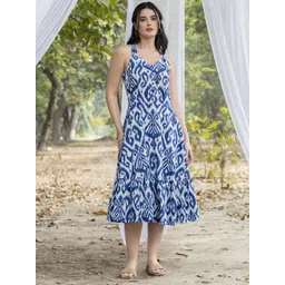 MABISH by Sonal Jain Women Printed Strappy Layered A-Line Midi Dress-image-3