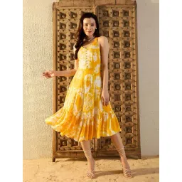 Mabish By Sonal Jain Yellow Printed A-Line Dress-picture-14