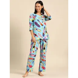 Mabish Multicolored Printed Top Pant Set-image-24