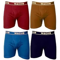 macho Men's Long Cotton Fine Trunk Pack of 4 (Multi Color ) (Size :85 CM)-picture-31