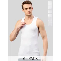 MACHO Pack Of 6 Pure Cotton Innerwear Vests ASI024BRN-WHT-6PC-picture-25