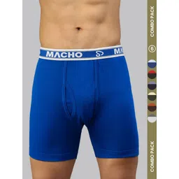 MACHO Pack Of 6 Pure Cotton Long Trunks-picture-18