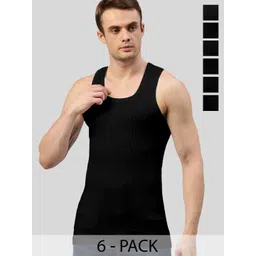 MACHO Sporto Pack Of 6 Pure Cotton Scoop Neck Basic Vests-picture-37