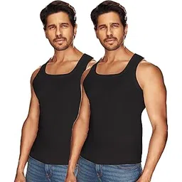 macho sporto Men's 100% Combed Cotton Sleeveless Vest | Solid Round Neck Tank Top Innerwear | Itch-Free, Soft & Comfortable Regular Fit Undershirt | White Derby Vest | Pack of 2 |Colour May Vary-picture-24