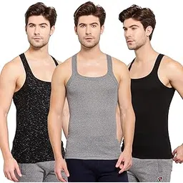 macho sporto Men's Pure Cotton Solid Multicolour Gym Vest Baniyan Innerwear | Pack of 3(Colour May Vary)-picture-43