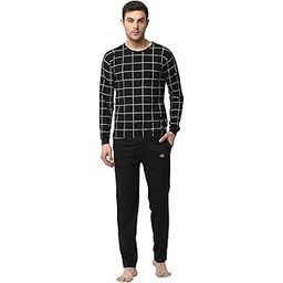 mack jonney Cotton Blend Night Suit Pajama Set for Men's with Round Neck Full Sleeve T-Shirt and Track Pant-Vj-Mns-Ttp-Group24-picture-22