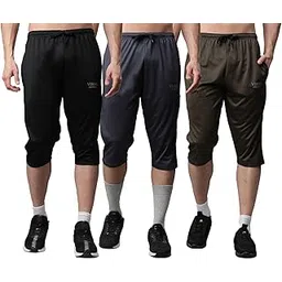 mack jonney Dryfit Lycra Solid Multicolor 3/4th Capri for Men (Pack of 3)-Dryfit_D13_BLK_Gry_OLV_03-XXL-picture-25
