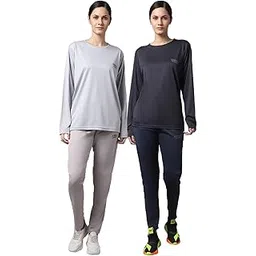 mack jonney Dryfit Lycra Tracksuit Co-ord Set for Women (Pack of 2)-DRY_T_FS_L.GRY_BLK_D10_L.GRY_BLK_004-P-picture-42