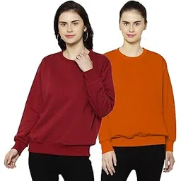 mack jonney Fleece Round Neck Sweatshirt for Women (Pack of 2)-SW_RN_MRN_RST_002-P-picture-45