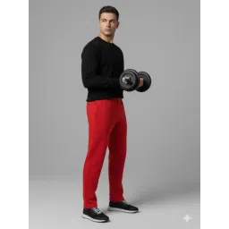 Mack Jonney Maroon Fleece Regular Fit Solid Trackpants-picture-36