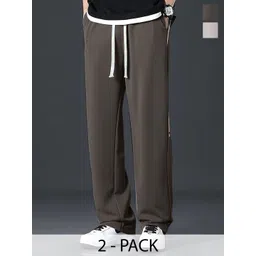 MACK JONNEY Men Pack Of 2 Side Striped Regular Fit Mid-Rise Track Pants-picture-35