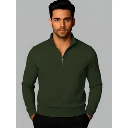MACK JONNEY Men Solid Mock Neck Full Sleeves Sweatshirt-picture-16