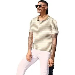 mack jonney Men's Striped Cotton Rich Polo T Shirt | Collar Tshirts | Half Sleeves | Stripe-Regular Fit-MACK640589-picture-22