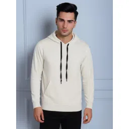 Mack Jonney Off White Fleece Regular Fit Solid Hooded Sweatshirt-picture-10